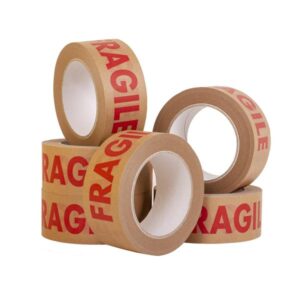 Fragile Kraft Paper Tape 48mm x 50m - Brown Packing Tape - Pack of 6